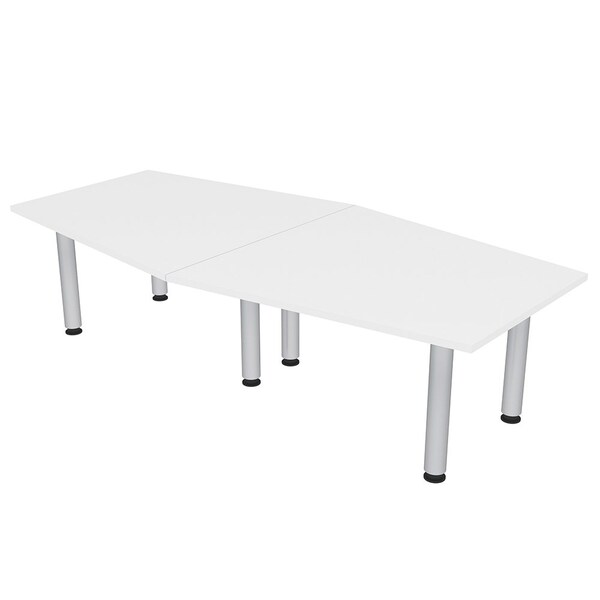 45 in W, 96 in L, 29 in H, Engineered Wood Top, White